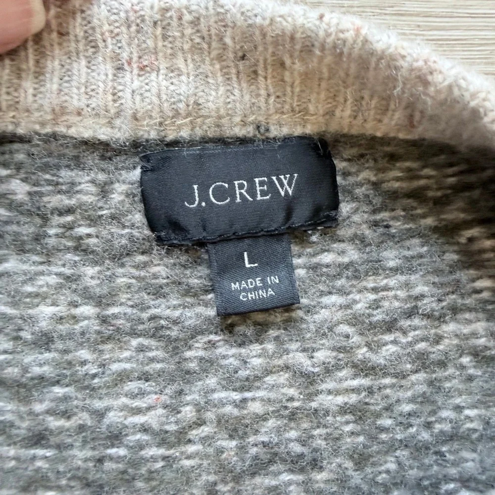 J.Crew Mens Merino Wool Blend Donegal Herringbone Crewneck Sweater Large